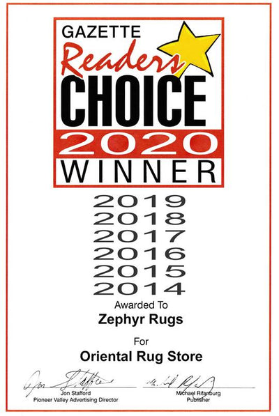 Zephyr Rugs Voted Best Rug Store by Hampshire Gazette Reader's Choice 7 Years in a Row