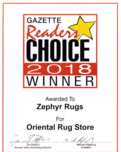 Zephyr Rugs Voted Best Rug Store by Hampshire Gazette Reader's Choice 2018